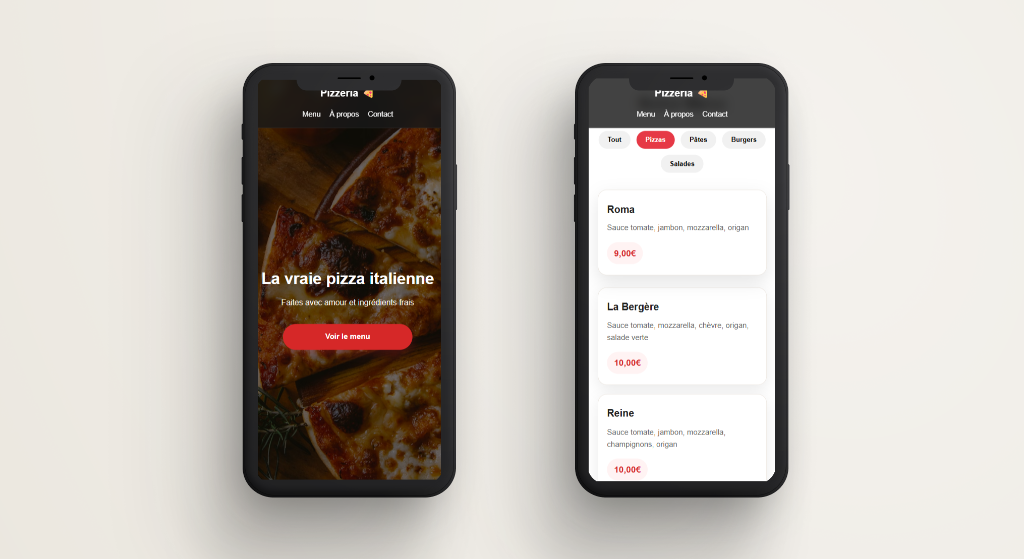 Concept site restaurant local